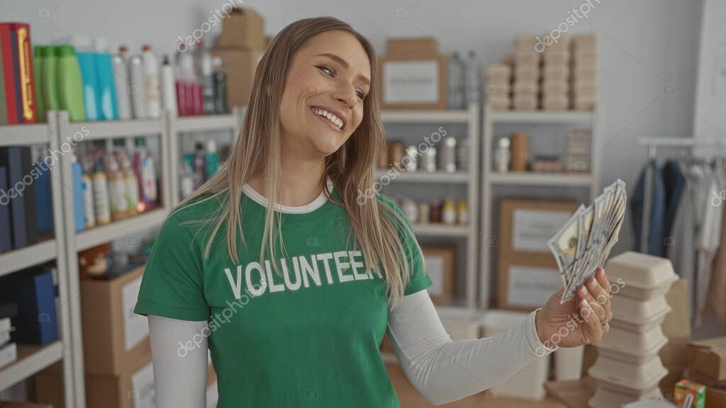 Community fundraising table with donation jars and merchandise
